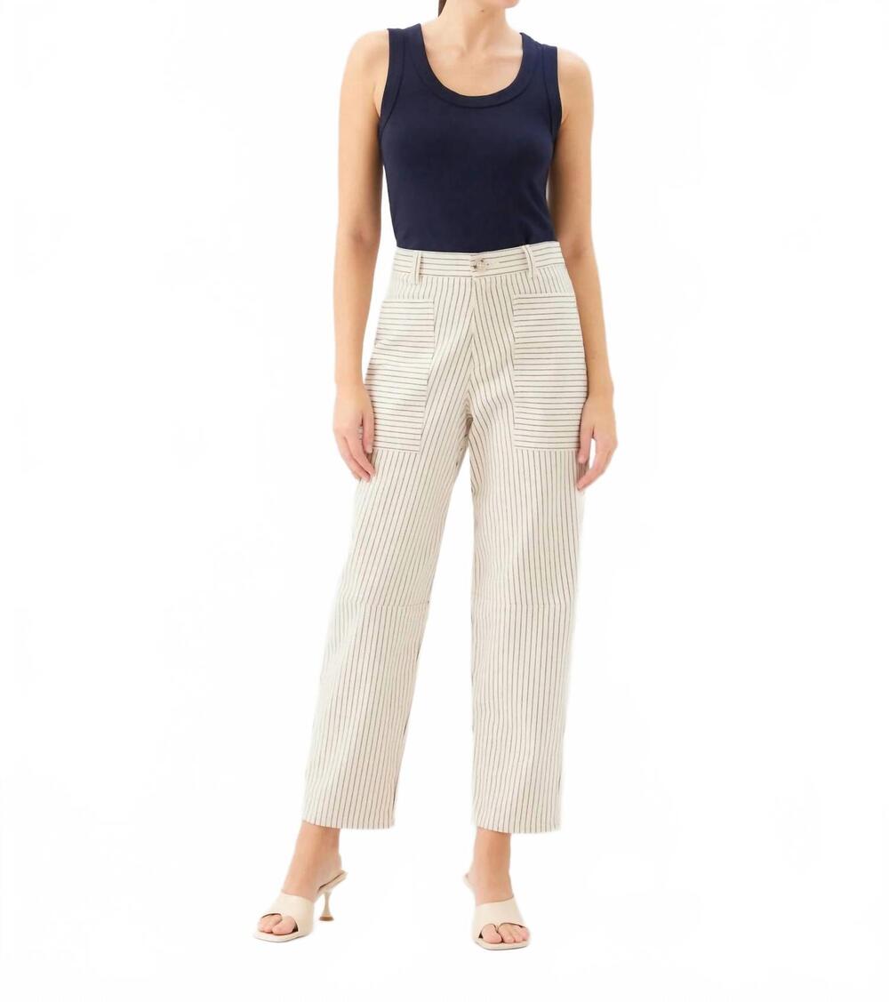 NEW FIFTEEN TWENTY women's sondra barrel leg pants in cream with black